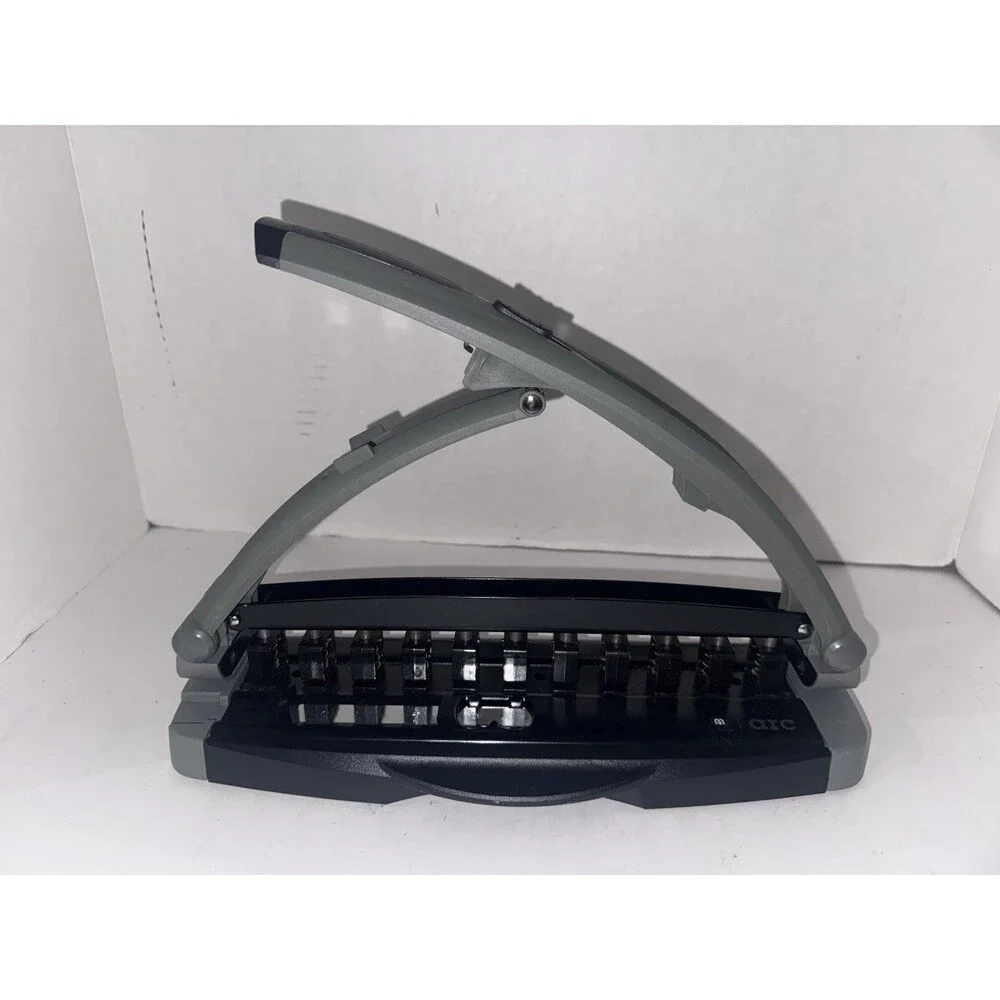 Staples ARC Desktop Paper Punch 11 Hole Discbound Notebook 8 Sheet Gray